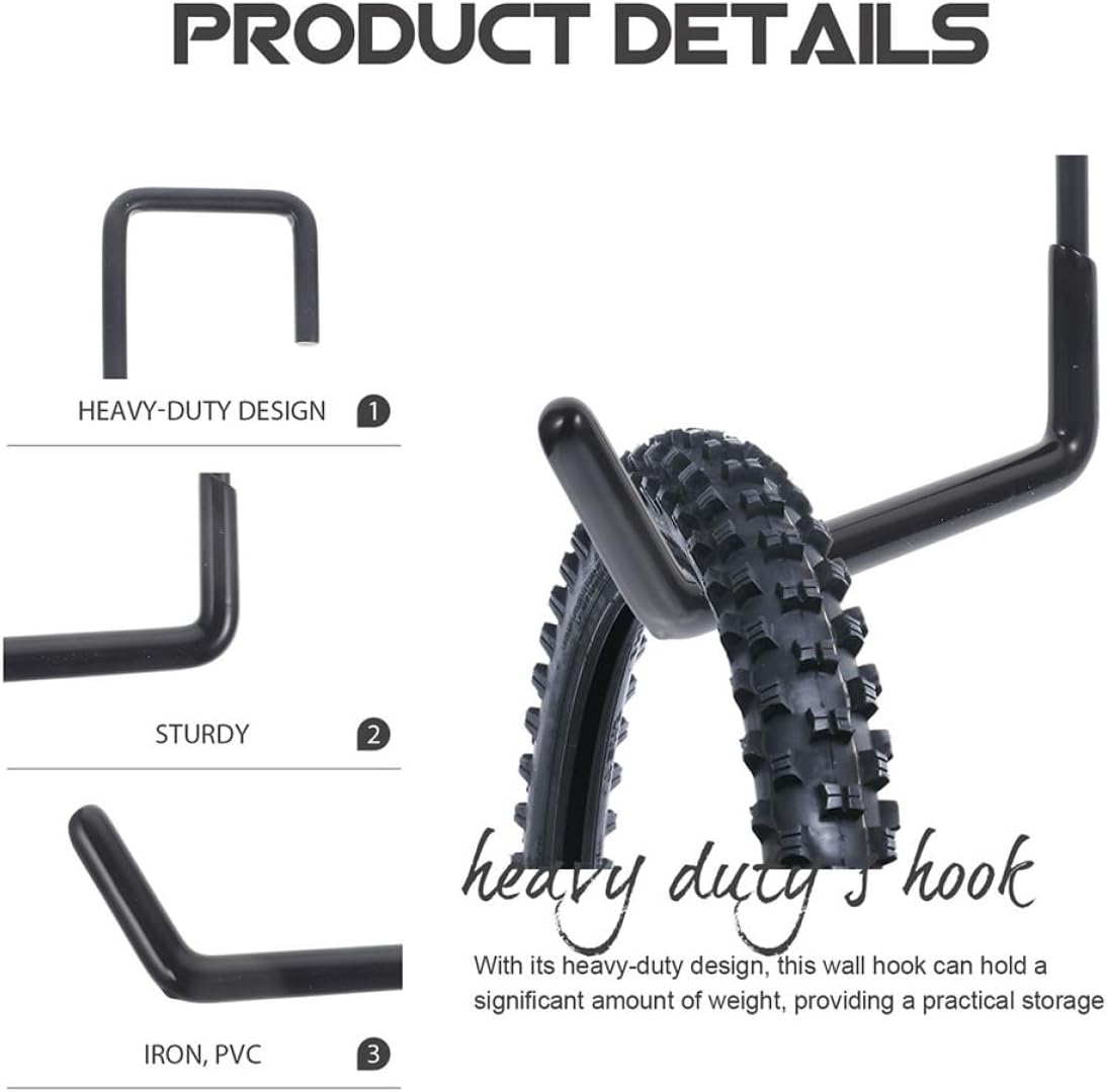 Milisten 6pcs Heavy Duty Wall Storage Hooks for Hanging Yard Tools and