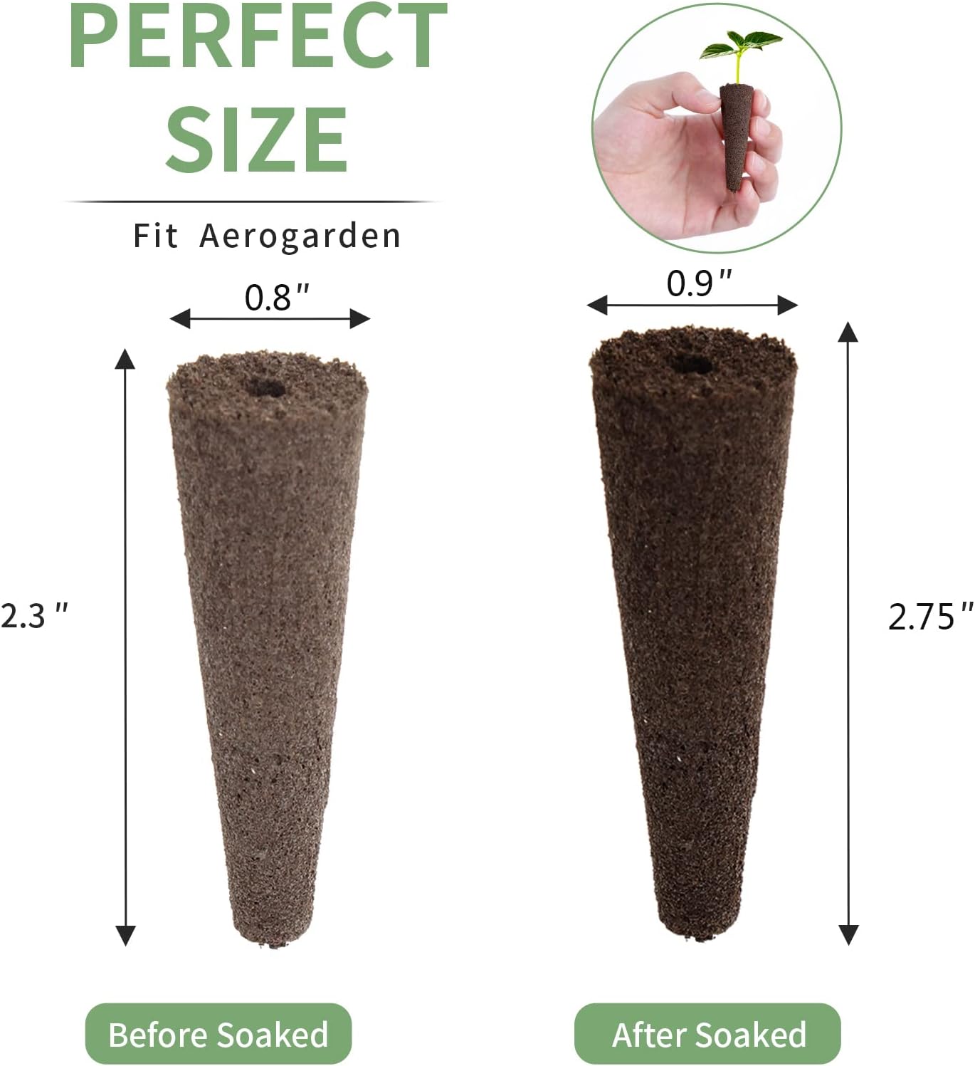 30 Pack Grow Sponges, Seed Pods Replacement Root Growth Sponges Compat