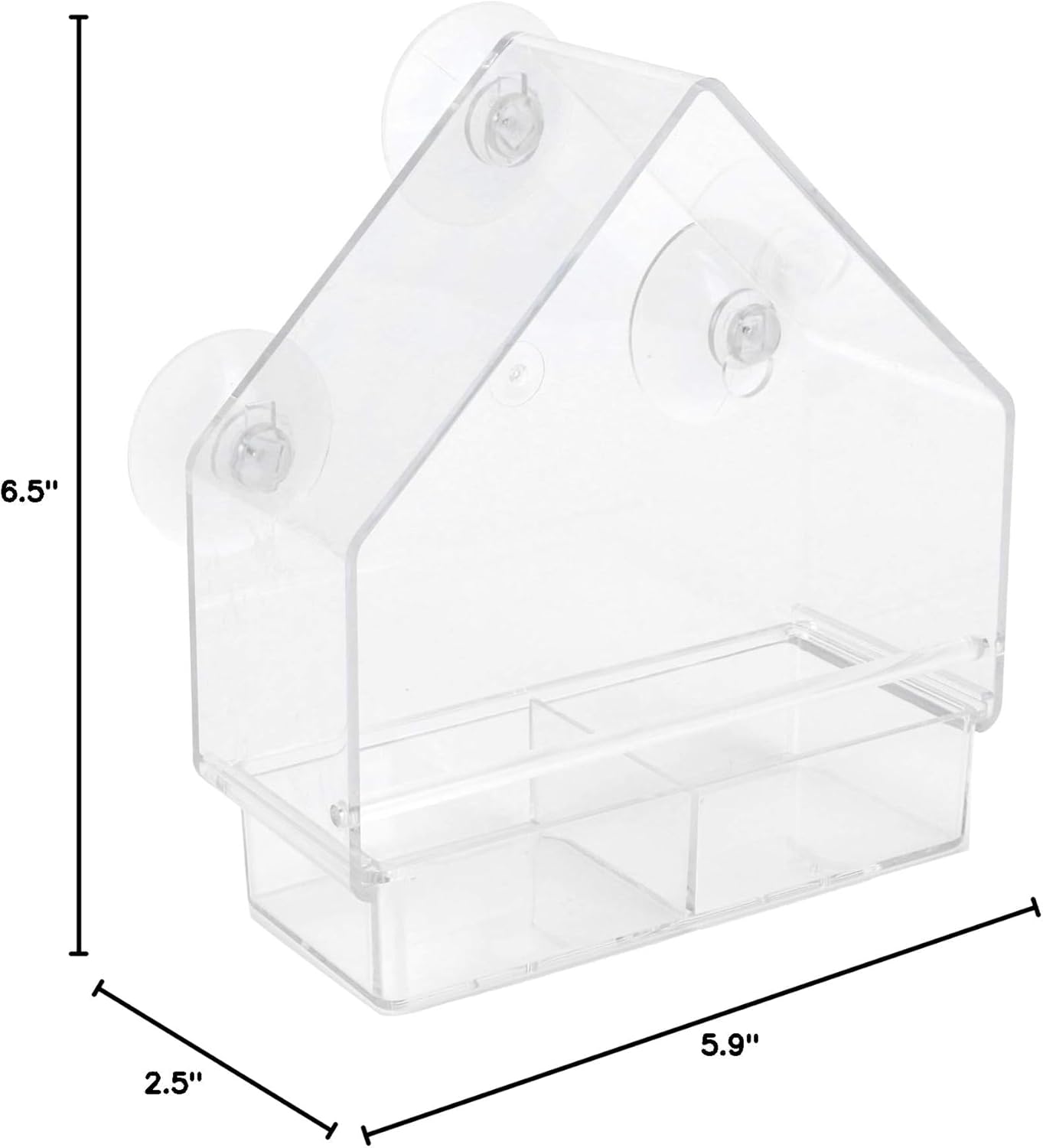 Window Bird Feeder, Transparent Bird Feeding Tool with Suction Cups fo