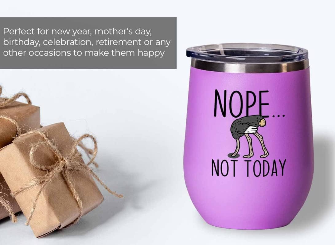 Bird Lover Pink Edition Wine Tumbler 12oz - Nope not Today - Hummingbi