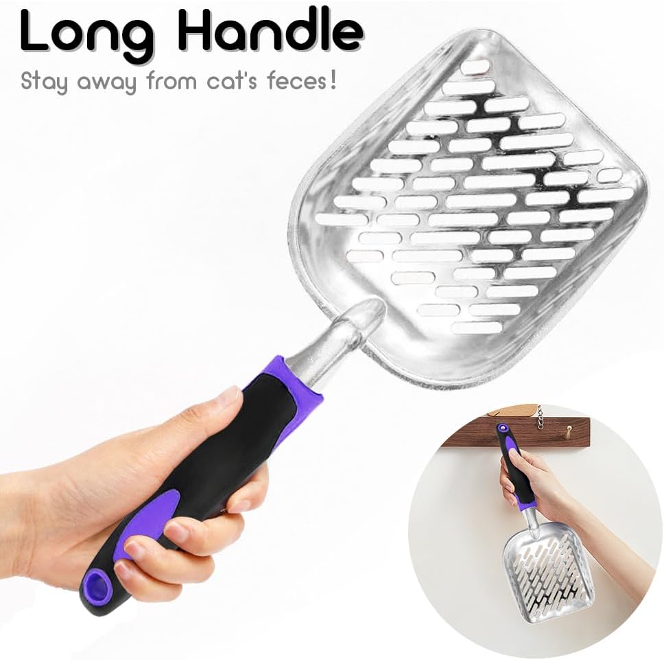Cat Litter Scoop-Metal Cat Scooper-Long Handle Scoop,Cat Scooper-Poop 