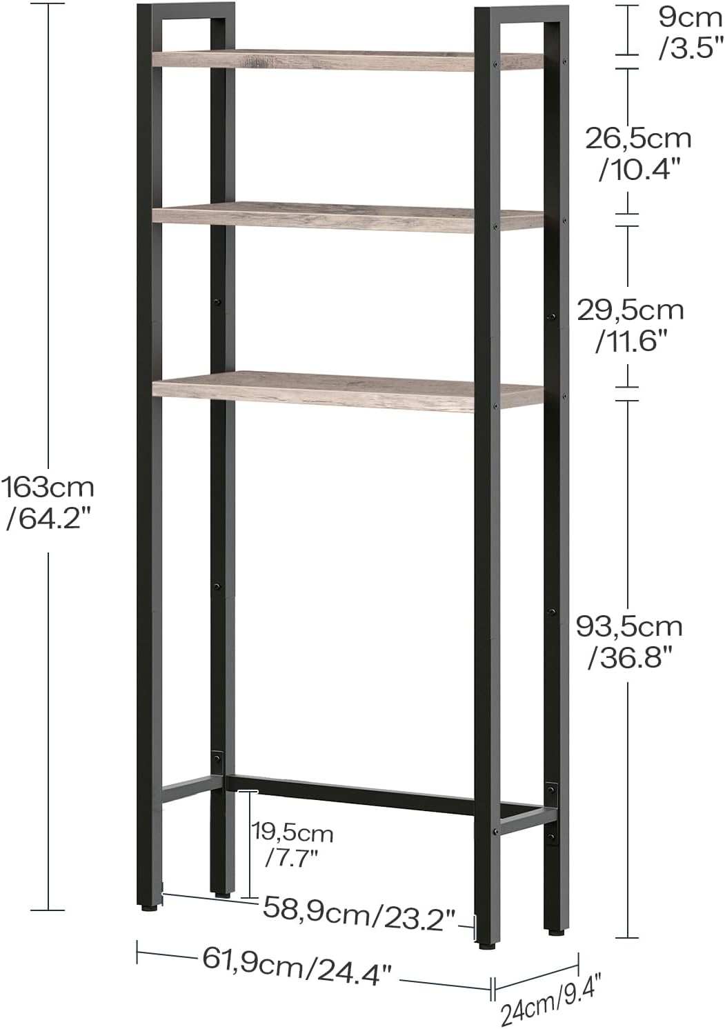 HOOBRO Over The Toilet Storage, 3-Tier Bathroom Organizer Shelf Over T