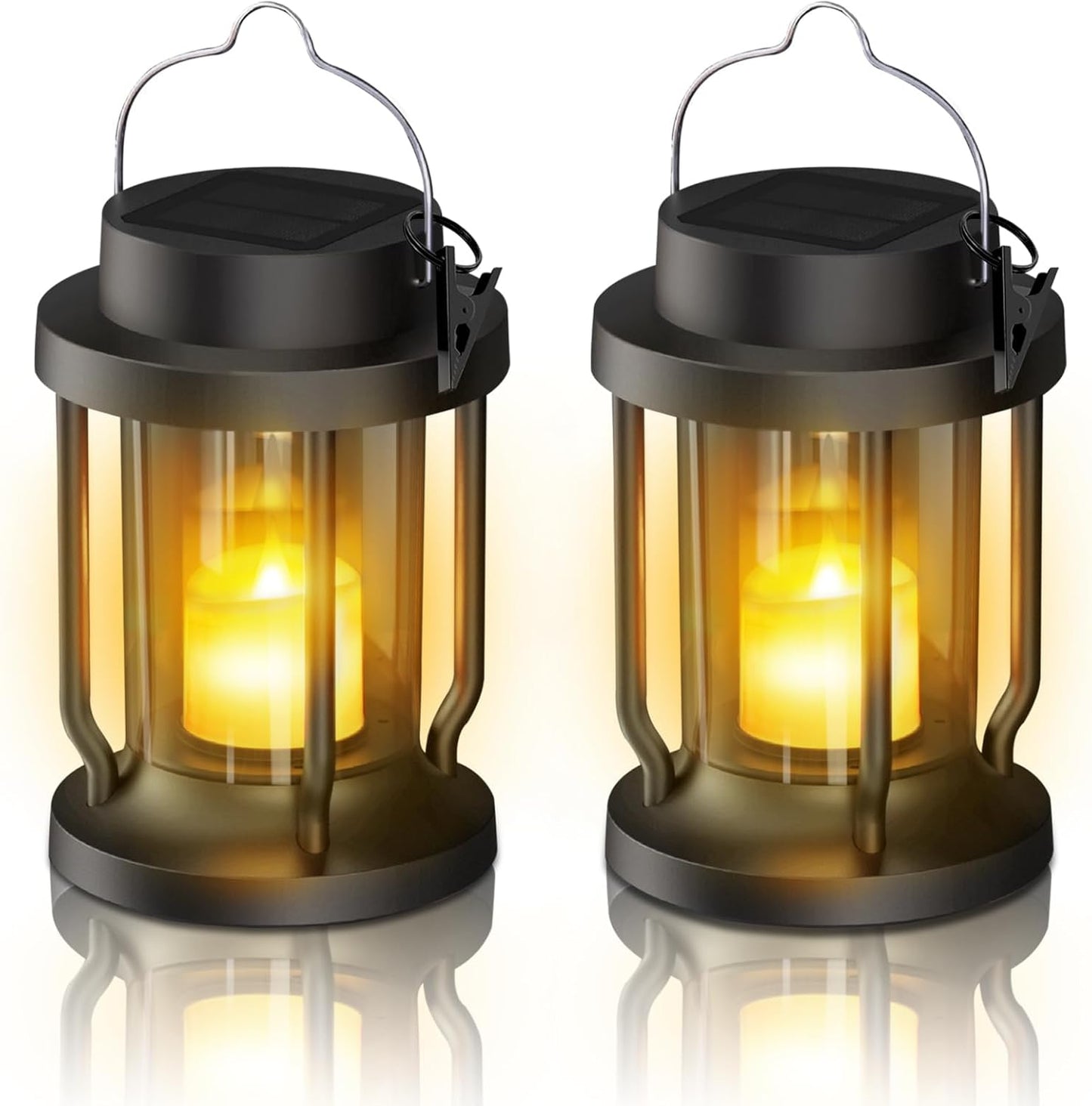 Solar Lantern Outdoor Indoor Use – Hanging Solar Lights with Realistic