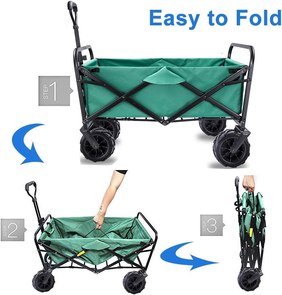 Collapsible Wagon Cart with Wheels Foldable Folding Wagons Carts Silen