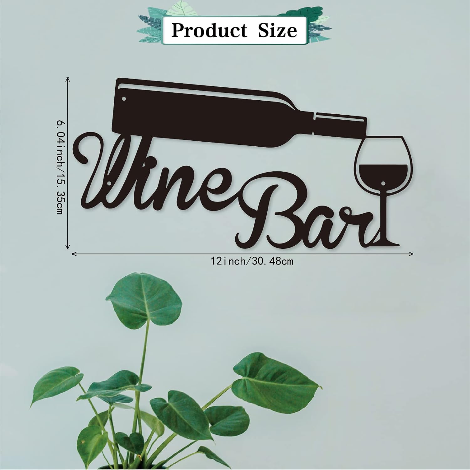 Wine Bar Metal Sign for Wall Decor, Vintage Metal Plaque for Home Offi