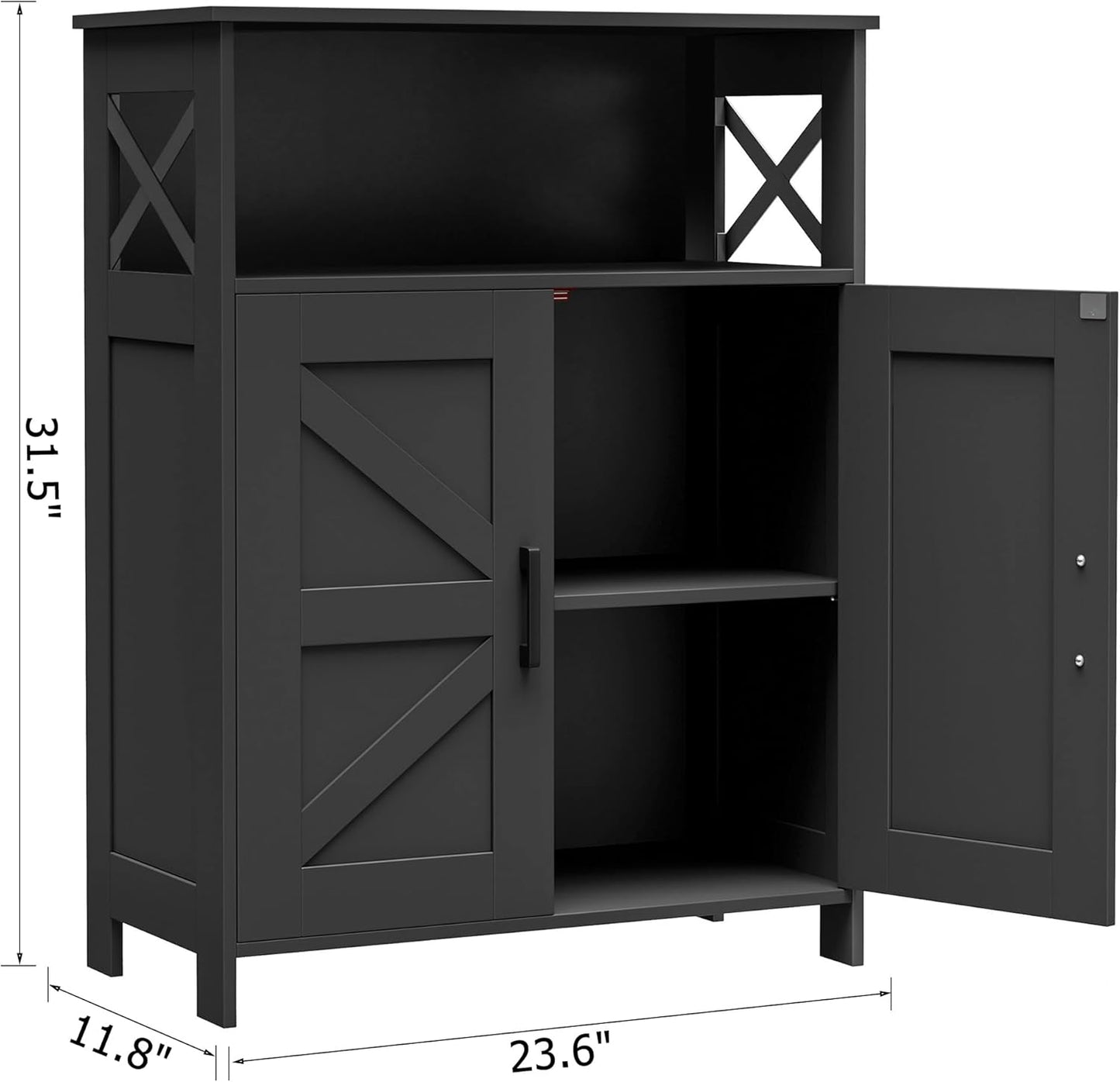 Homhedy Farmhouse Bathroom Storage Cabinet with 2 Doors, Toilet Paper 