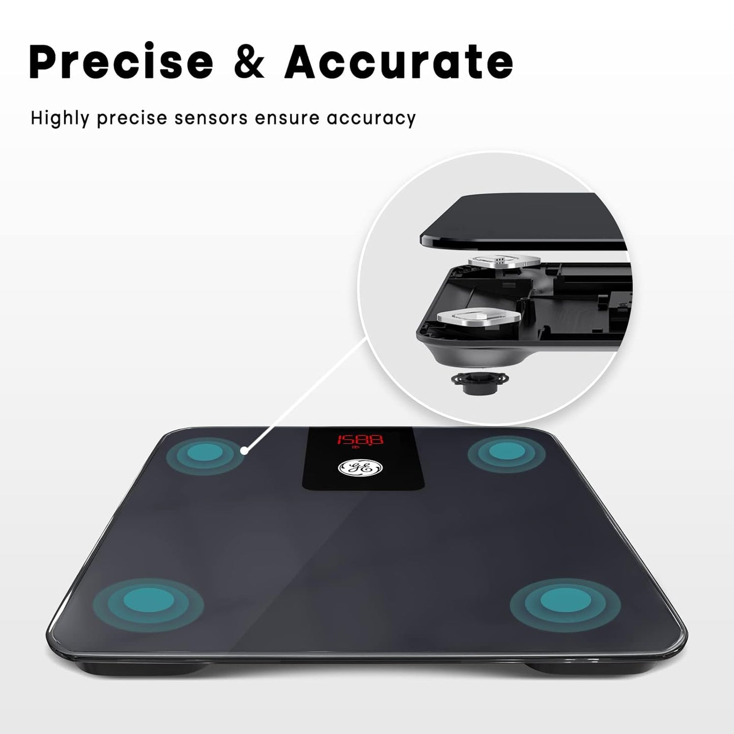 GE Digital Bathroom Scale for Weight, Smart Bluetooth Body Weight and 