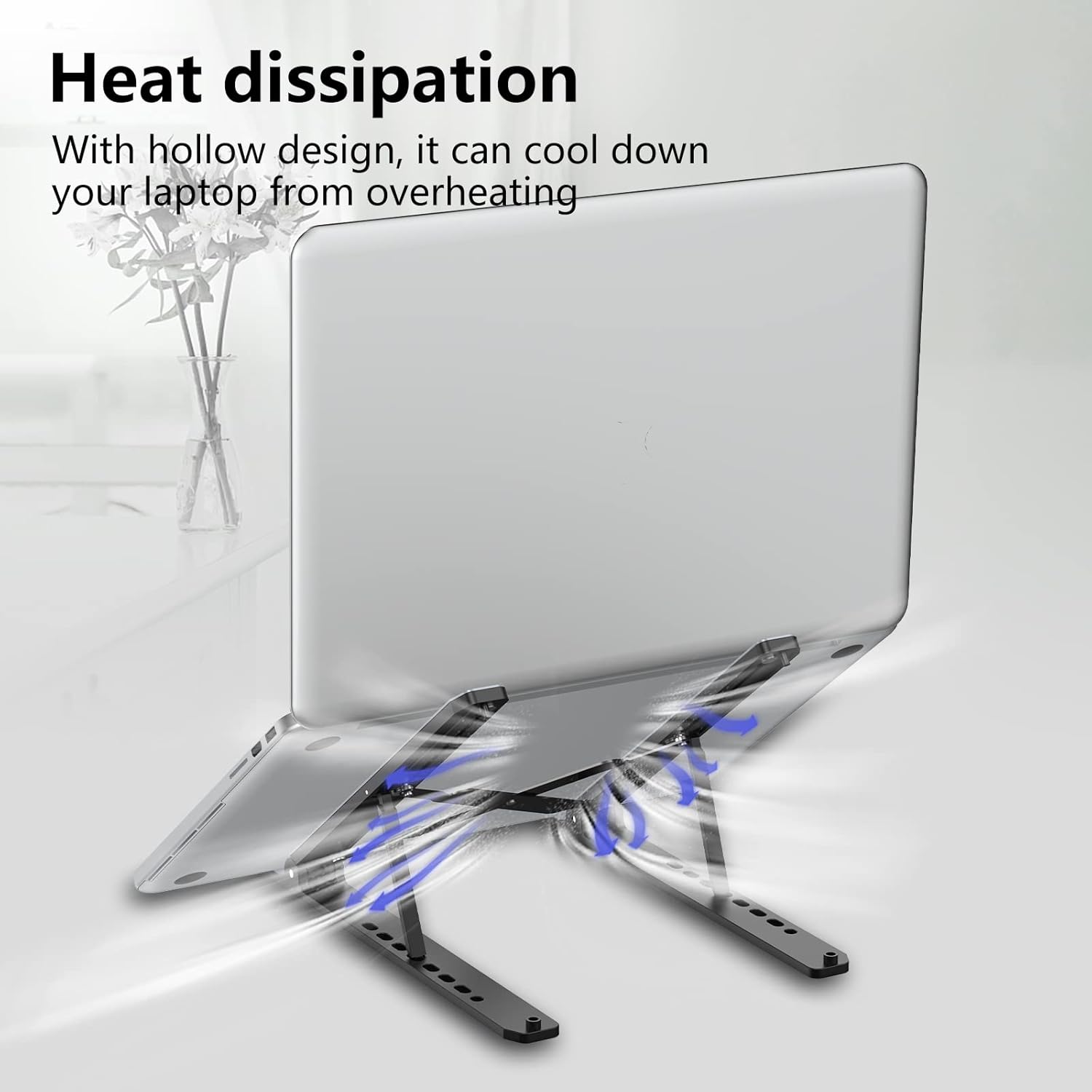 Laptop Stand for Desk, Adjustable Laptop Riser ABS+Silicone Foldable P