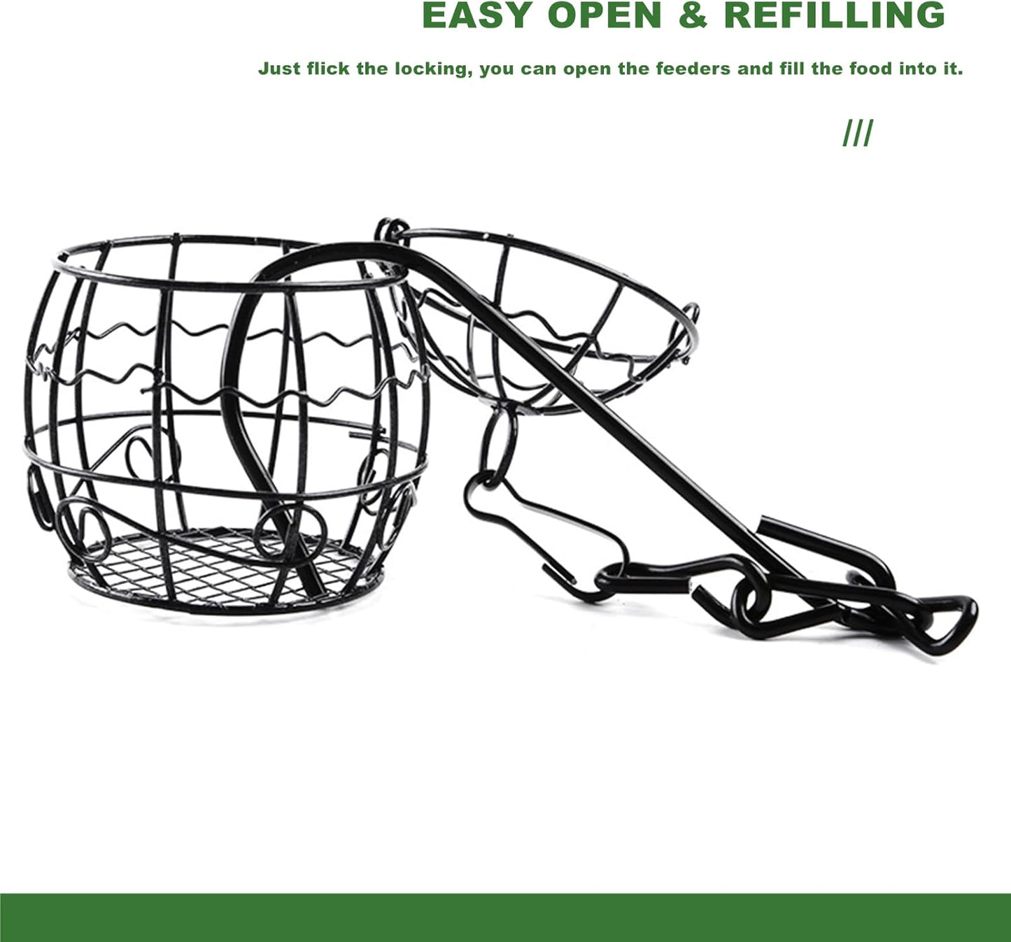 Chchmu Bird Feeders for Outdoors, 2 Pcs Metal Birdcage Shaped Bird See
