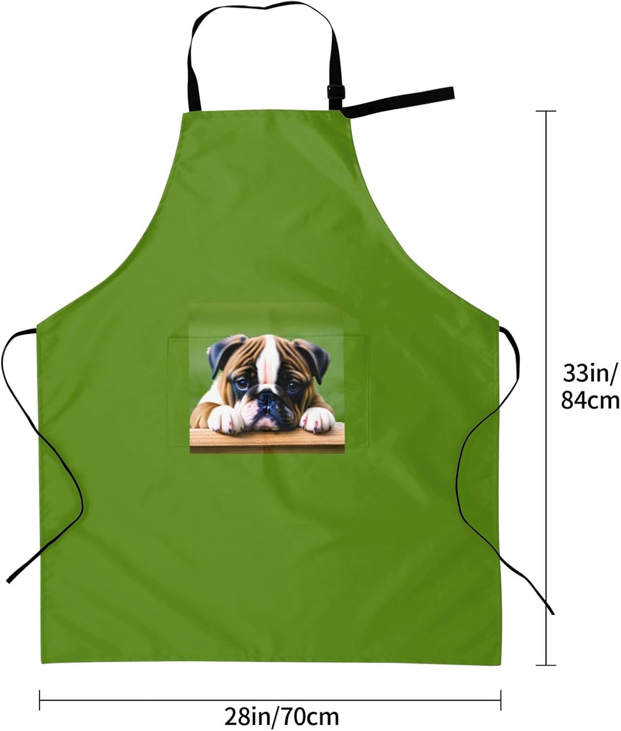 Cute Bulldog Puppy print Waterproof chef's apron with pocket apron for kitchen cooking baking barbecue and gardening