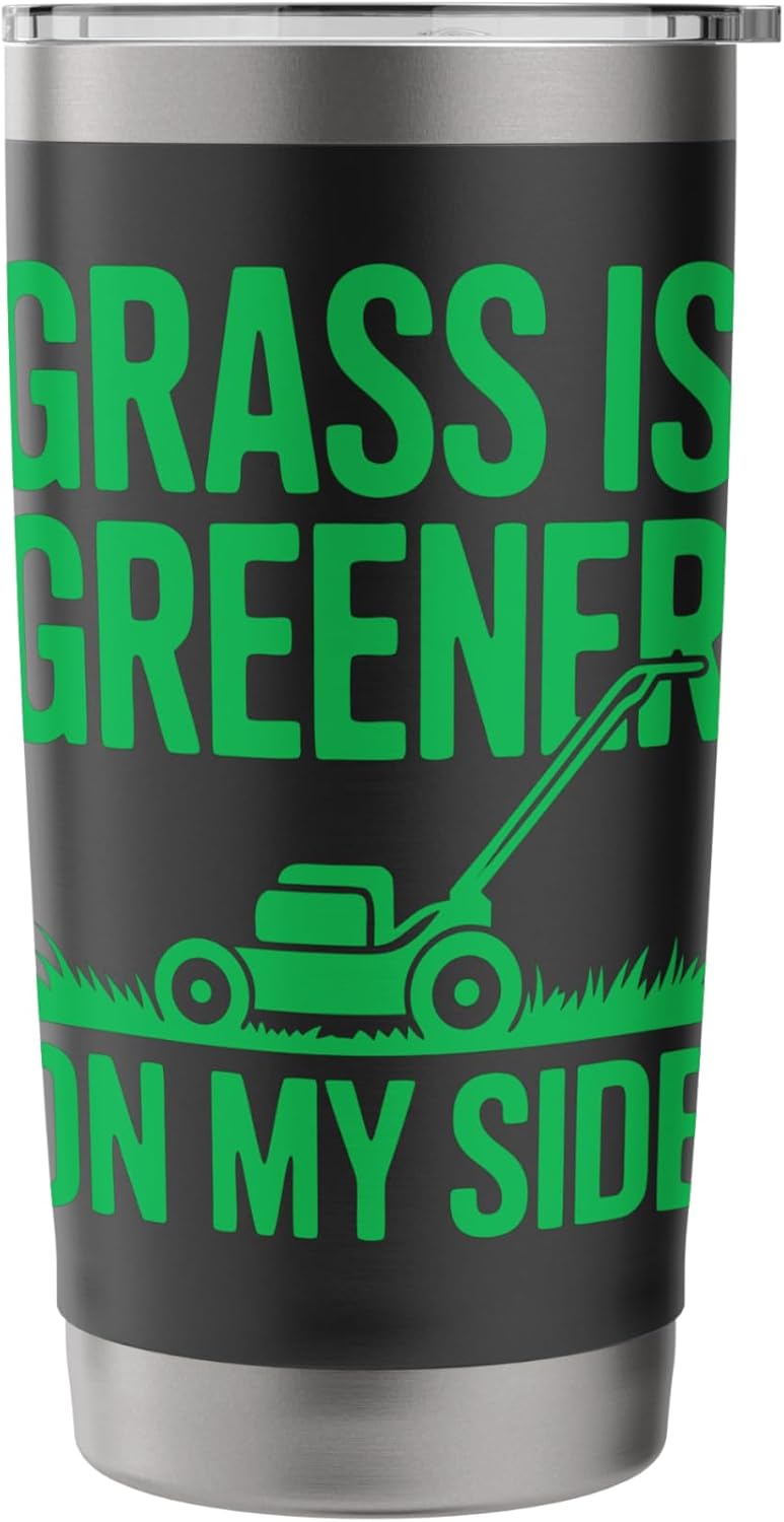 Lawn Mover Garden Grass Lawn Care Mowing Landscaping Stainless Steel Insulated Tumbler