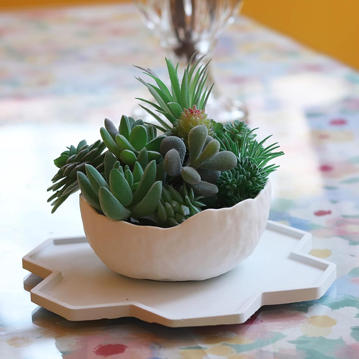 Geometric Flower Pot Silicone Mold Succulent Planter Vase Cactus Concrete Mold Epoxy Resin Candle Pen Holder Plaster Cement Clay Mould (Bowl Shape)