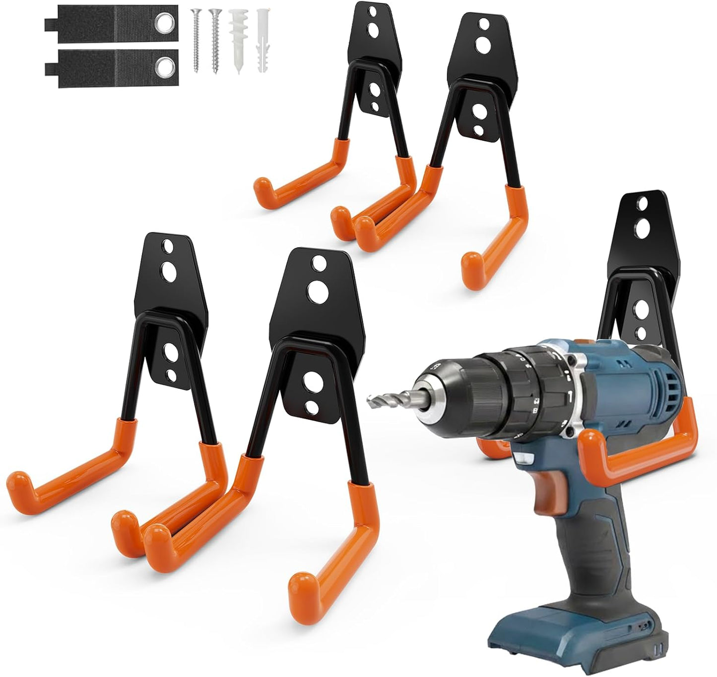 Skateboard Hooks 4-Pack Utility Small Heavy Duty Holder Garage Storage Wall Mount for Stroller Tennis Garden Tool Household Warehouse Shed