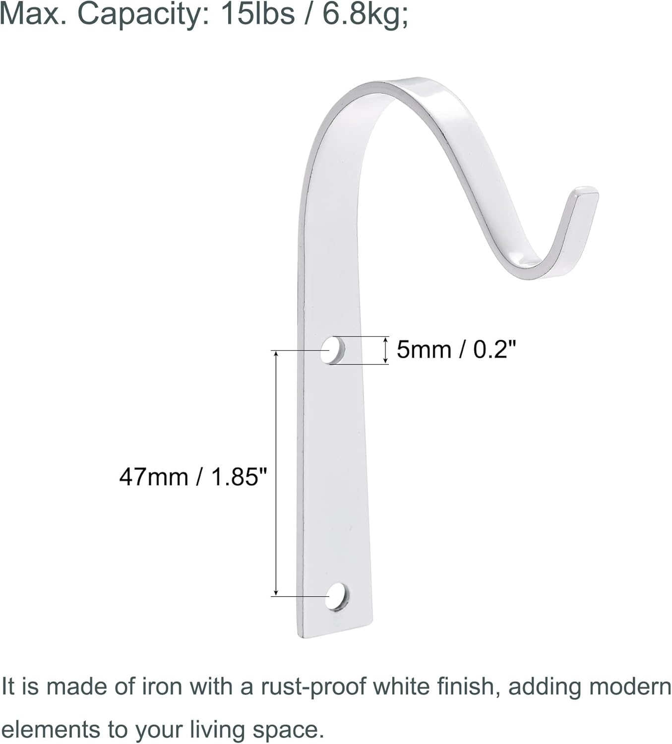 MECCANIXITY Iron Wall Hooks Hanging Bracket 4 Inch Indoor Outdoor for 