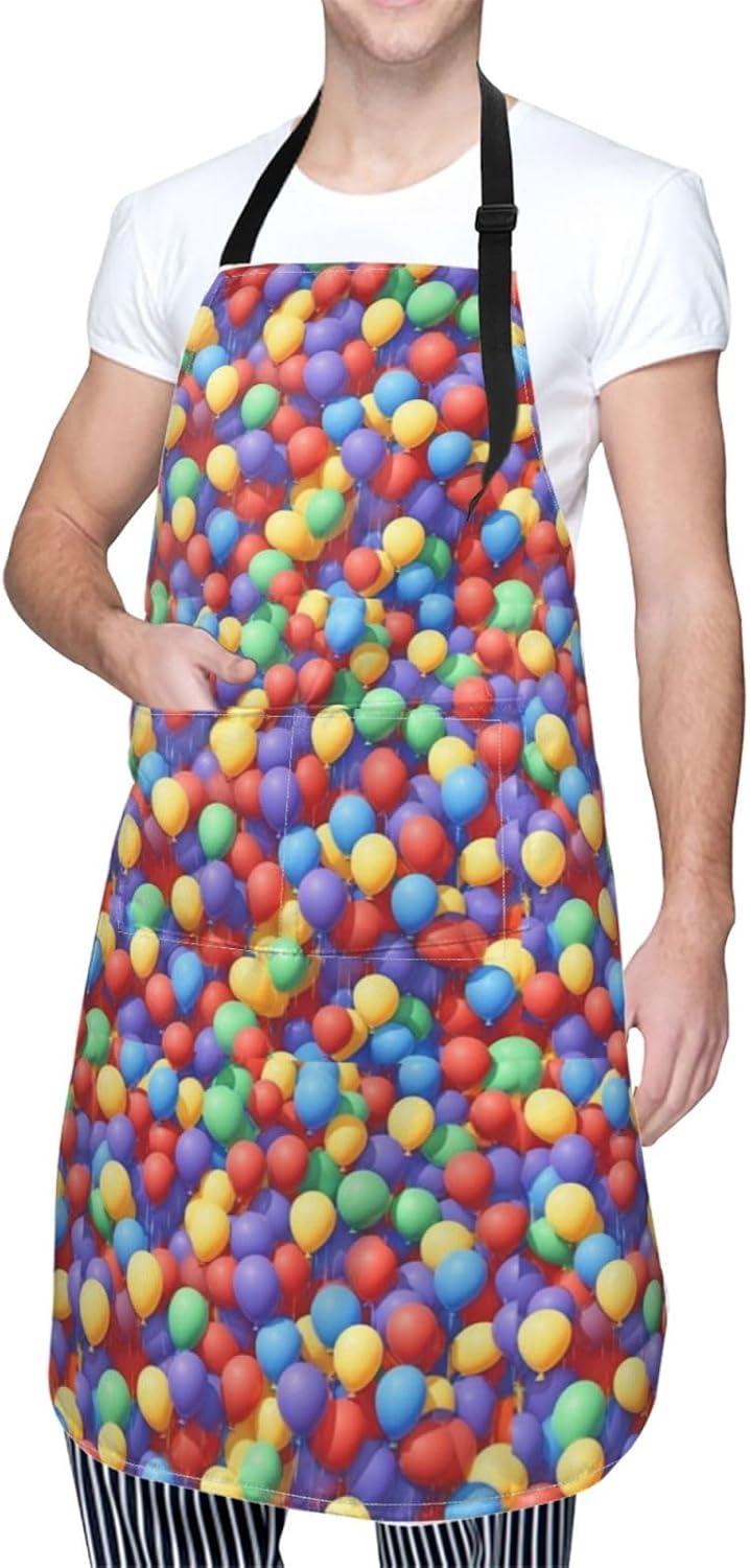 YANYU Cartoon Balloon Print 28x33 In Kitchen Apron Stylish Chef Apron 