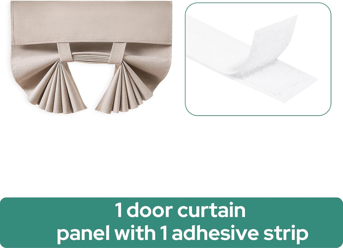 HOMEIDEAS 100% Linen Blackout French Door Curtains, Modern Farmhouse Privacy Door Window Curtains, 26 X 68 Inch Room Darkening Blinds, Shades for Bedroom Decor, 1 Panel, Natural