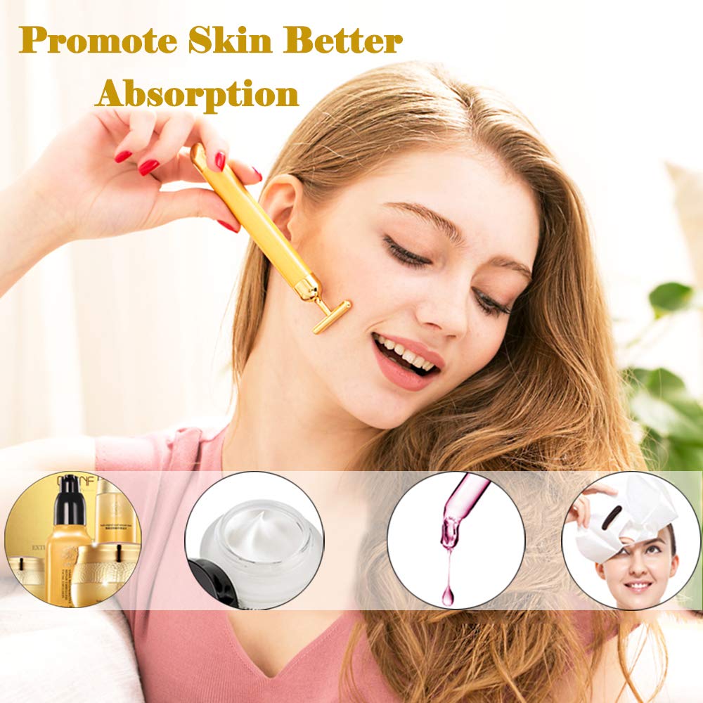 Amirce Face Massager Roller Golden 3D Roller Electric Facial Roller an