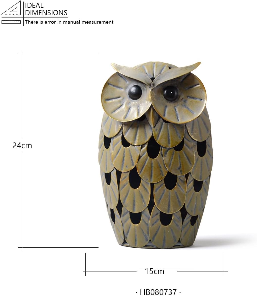 Owl Statue Figurine Animal Gifts Modern Sculpture Decor Metal Arts 9.4inch