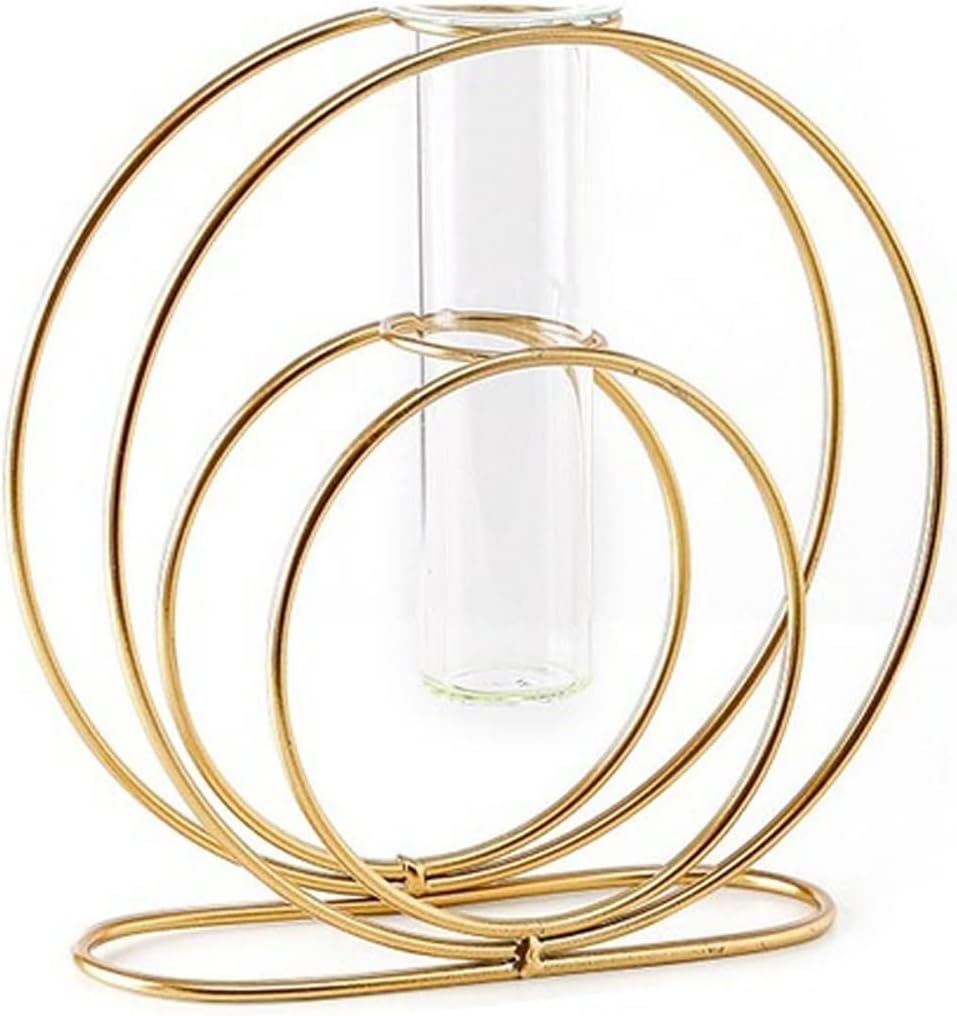 Golden Vase Kitchen Decoration Gift Glass Spreading Beautiful Office Decorations Iron Flower Stand Metal Plant Holder Bedroom Decoration