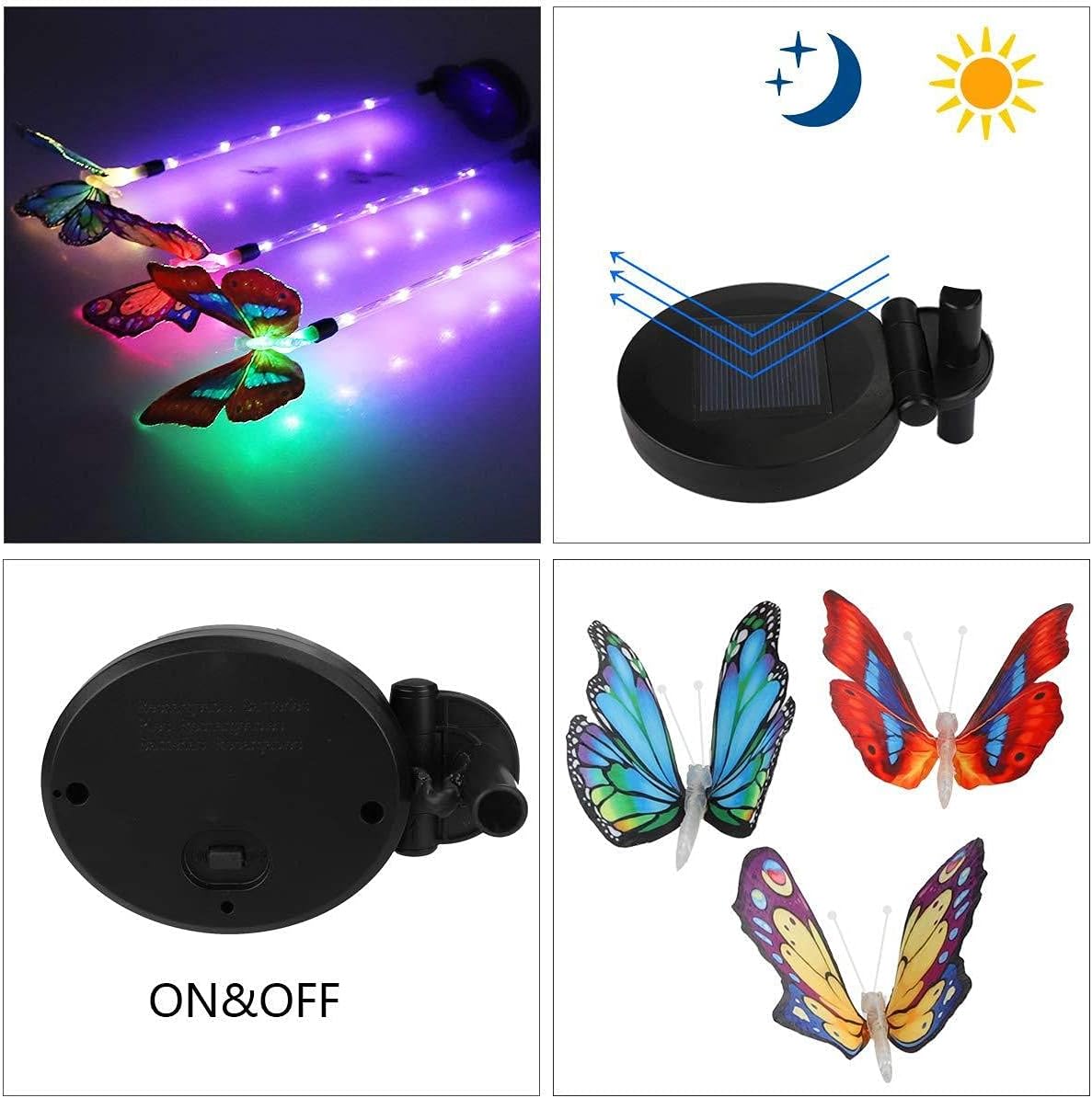 LED Fiber Optic Butterfly Light Outdoor Garden Lawn Landscape Decorative Light Solar Lights for Garden Decoration