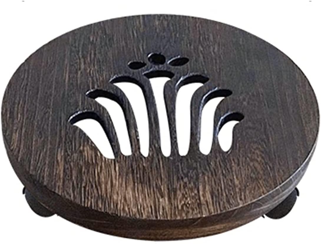 Wooden Vase Base Planter Trolley with 360° Rotating Casters Rolling Tray Heavy Duty Potted Plant Stand Trolley Casters Rollers for Indoor Outdoor Wooden Vase Stand (Color : A, Size : 21cm)