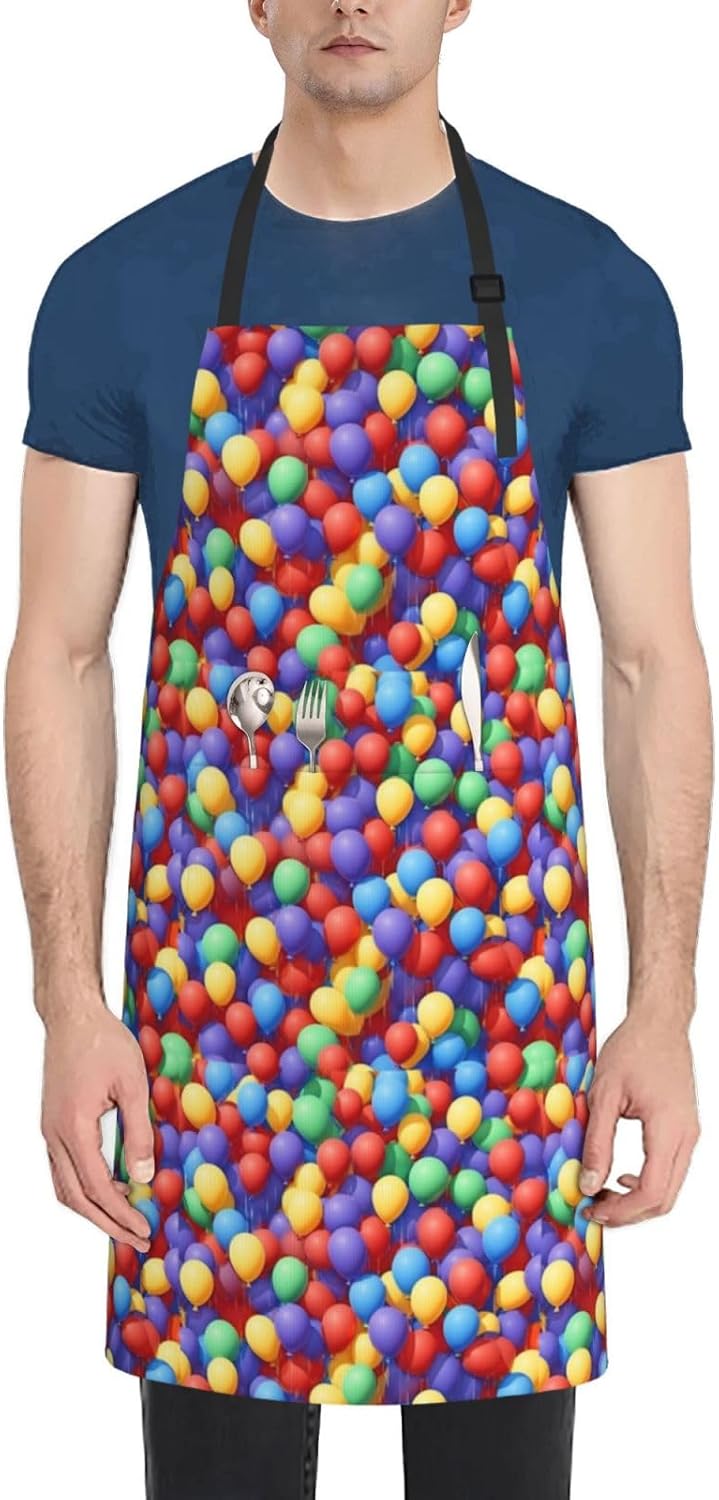 YANYU Cartoon Balloon Print 28x33 In Kitchen Apron Stylish Chef Apron 