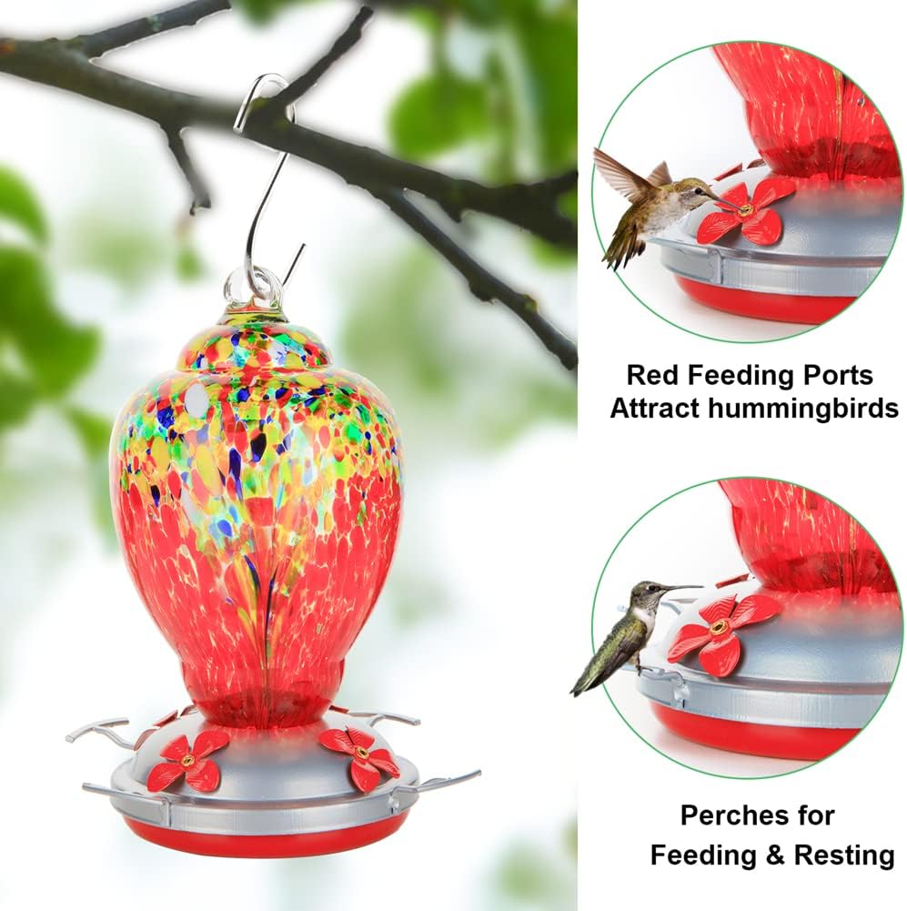 WOSIBO Hummingbird Feeder for Outdoors Patio Large 32 Ounces Colorful 