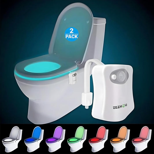 ZEZHOU Original Toilet Night Light 2 Pack, Motion Sensor Activated LED