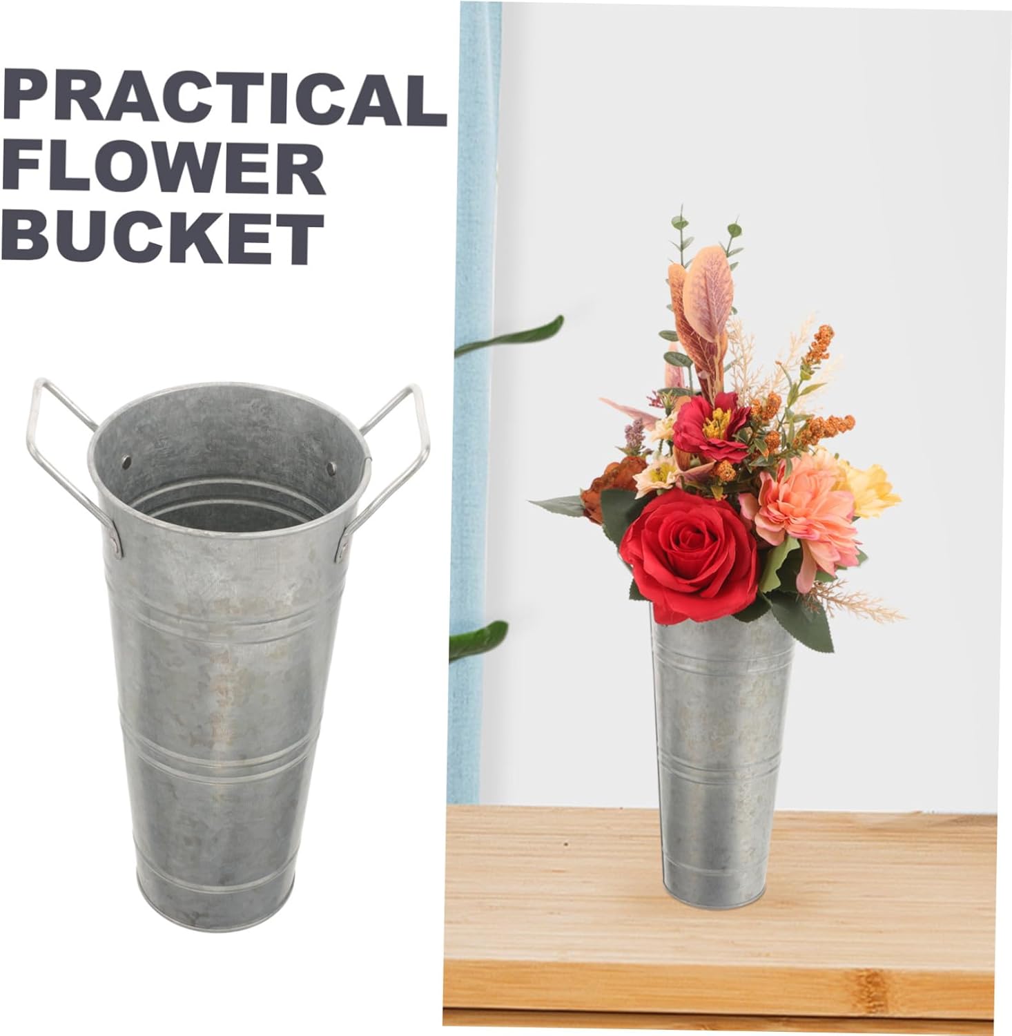 BESTOYARD DIY Creative Flower Pot Iron Planter Desktop Flower Bucket V