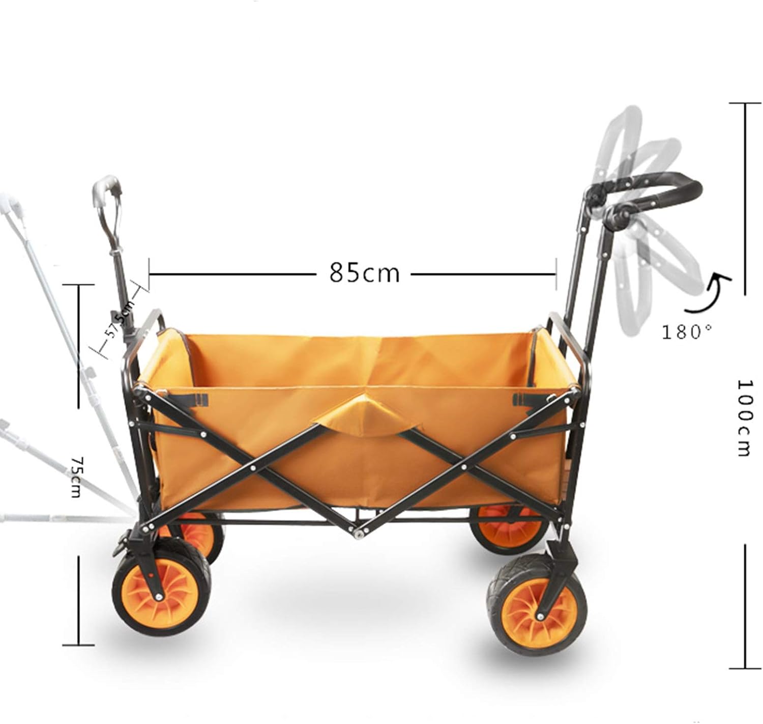 Garden Carts Portable Folding Trolley Outdoor Four-Wheel Trolley Campi