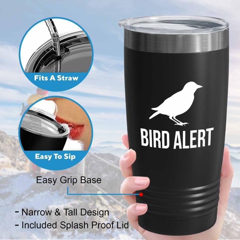 Birding Black Edition Viking Tumbler 20oz - Bird alert - Bird Feeder B