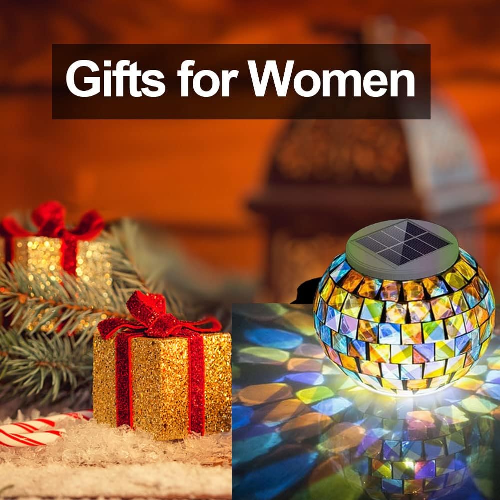Aukora Color Changing Solar Powered Glass Ball Garden Lights, Table La