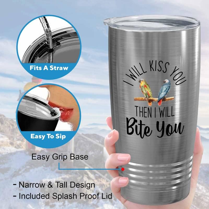 Bird Lover Silver Edition Viking Tumbler 20oz - Kiss Then bite You - H