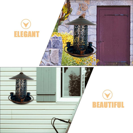 Milisten 385g Outdoor Hanging Bird Feeder Vintage Iron Craft for Garden Bird Feeder for Attracting Wild