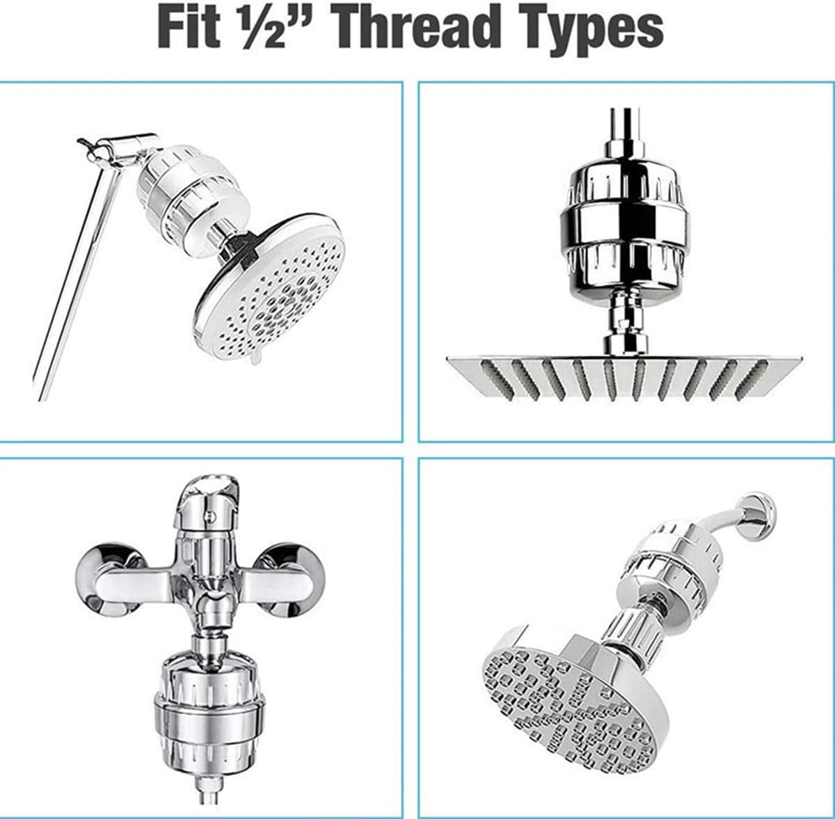 4 Pack 20 Stage Shower Filter Universal Replacement Cartridge Hard Wat