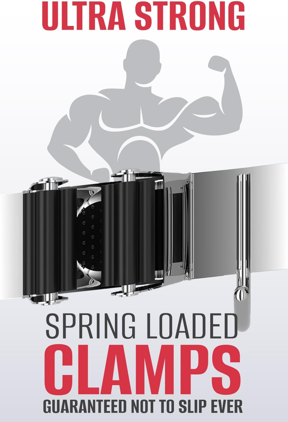 The Good Stuff Heavy Duty Mop and Broom Holder Wall Mount – Stainless Steel 5-Rack Organizer with 4 Hooks – Space Saving, Rust-Resistant Utility Rack for Garage, Kitchen, Laundry or Garden Tools