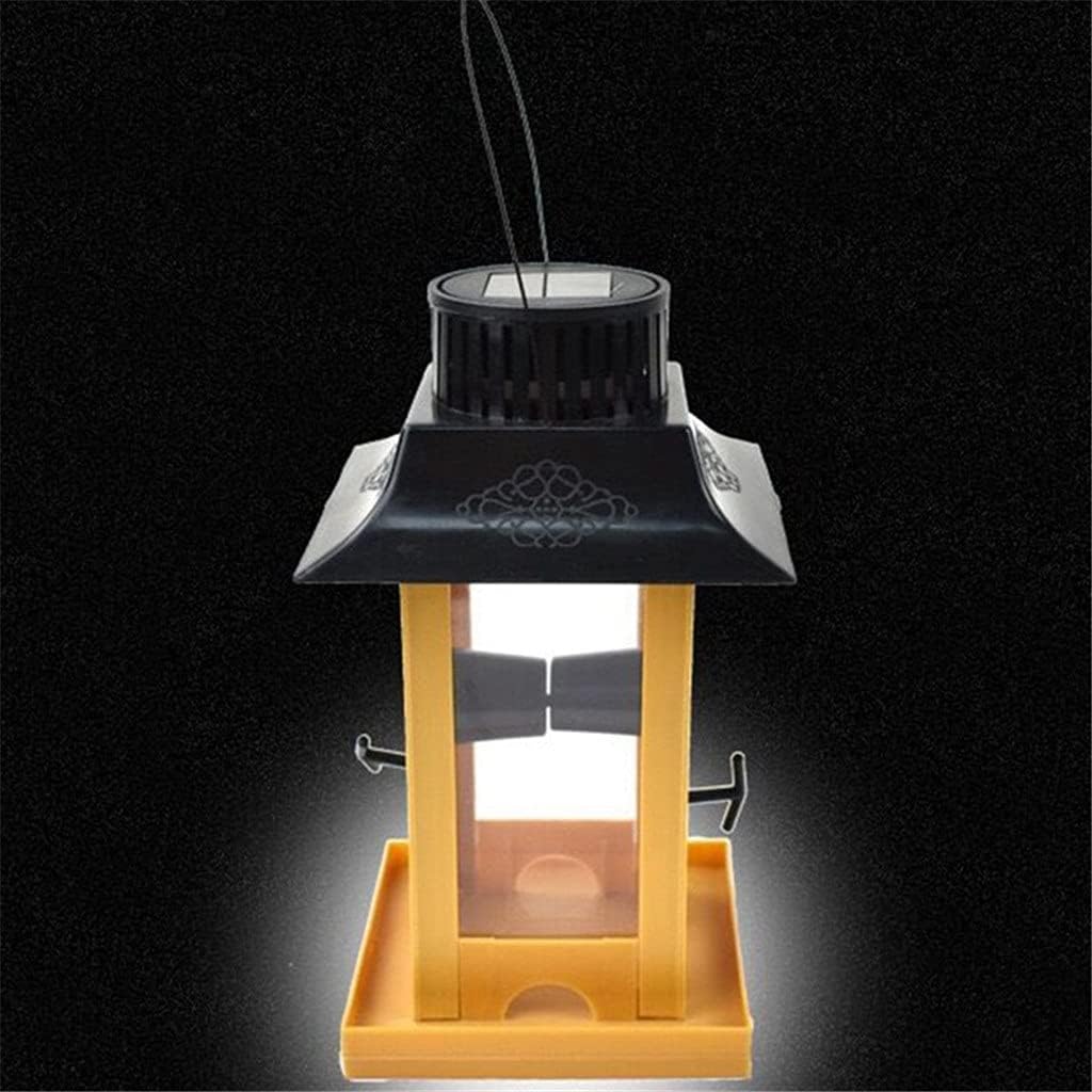 Solar Light Bird Feeder Bird Feeding Station Large Capacity Bird Food Container Bird Feeders Household Decoration