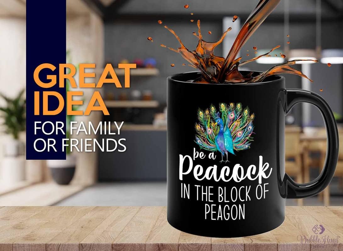 Bird Lover Coffee Mug 11oz Black - Peacock block pgeons - Hummingbird 