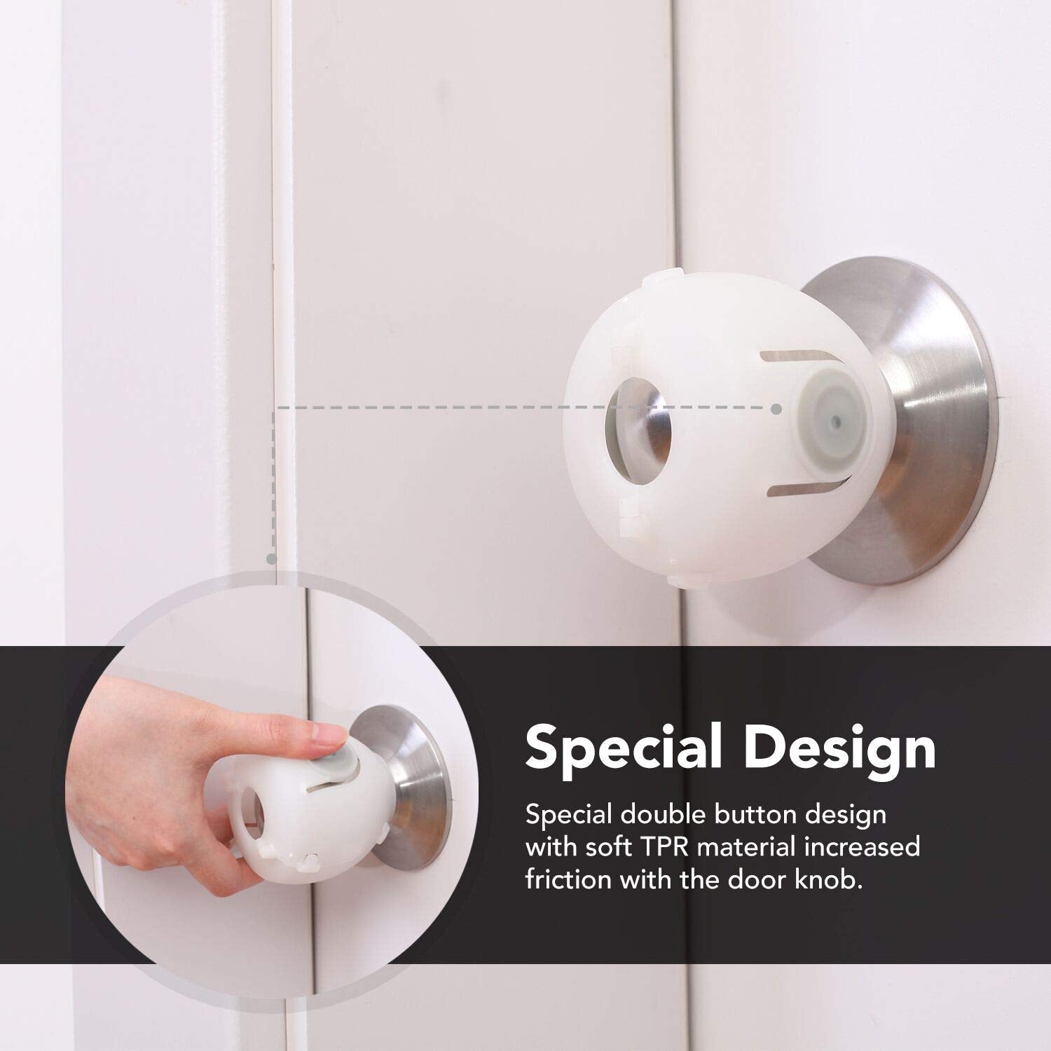 Mom's Choice Gold Awards Winner - EUDEMON 4 Pack Baby Safety Door Knob