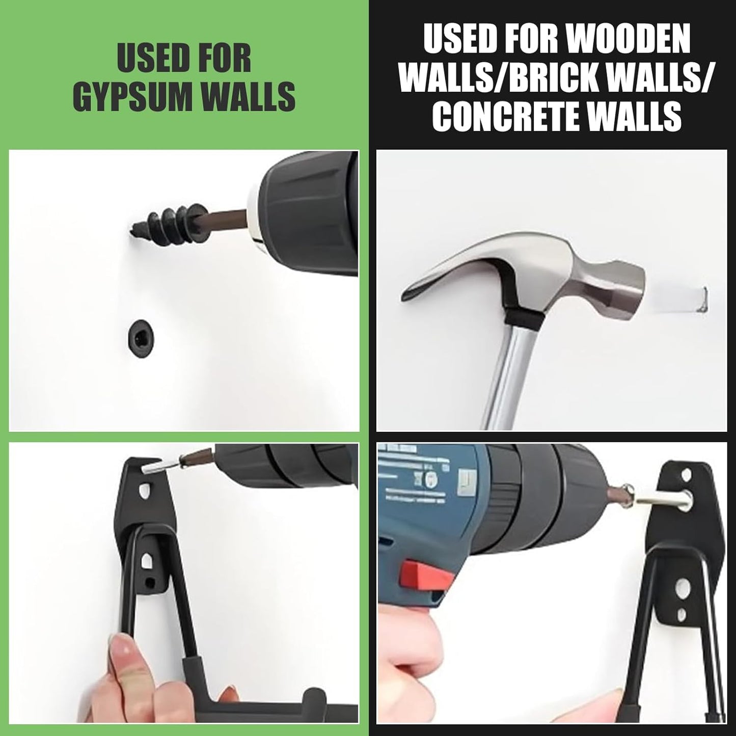 2 PCS Garage Storage Hooks, Hanging Type Portable J-Shaped Bicycle Metal Storage Hook, Multifunctional Wall-Mounted Strong Load-Bearing Garden Tool Organizer for Home (Black #Bending)