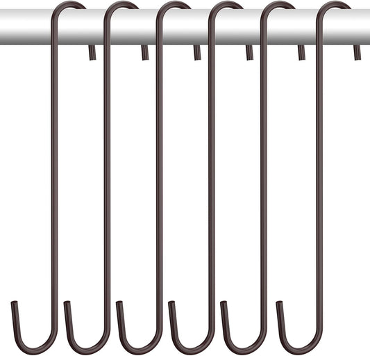 6 Pack heavy duty s hooks,Brown strong metal big hooks for hanging plants or large items as potted plants,garden tools,bird cages,animal feeders