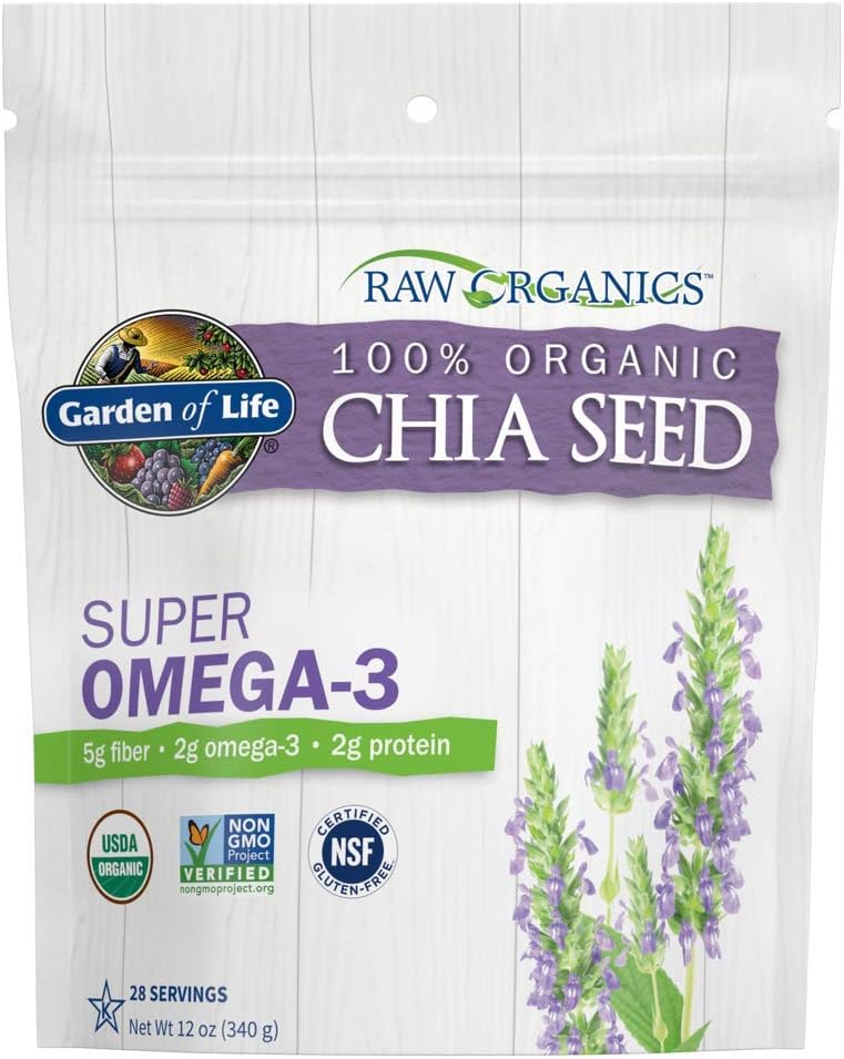 Garden of Life Chia Seeds 100% Organic for Smoothies, Pudding - Raw Or