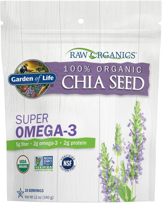 Garden of Life Chia Seeds 100% Organic for Smoothies, Pudding - Raw Or