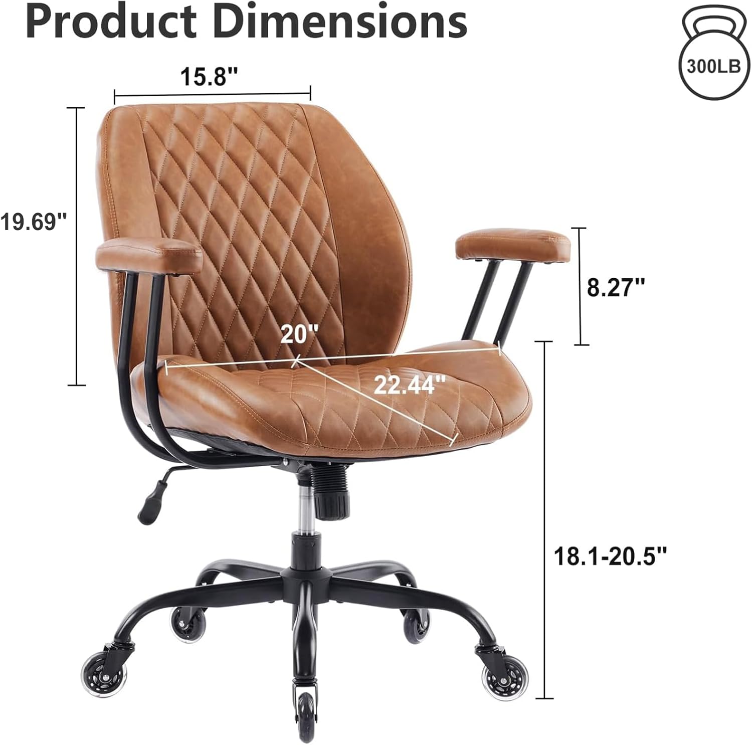 YFO Home Office Desk Chair Office Rubber Casters Ergonomic Computer Ch