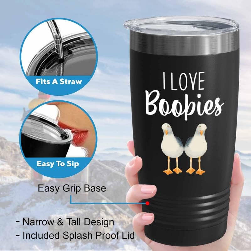 Bird Lover Black Edition Viking Tumbler 20oz - Love Boobies - Hummingb