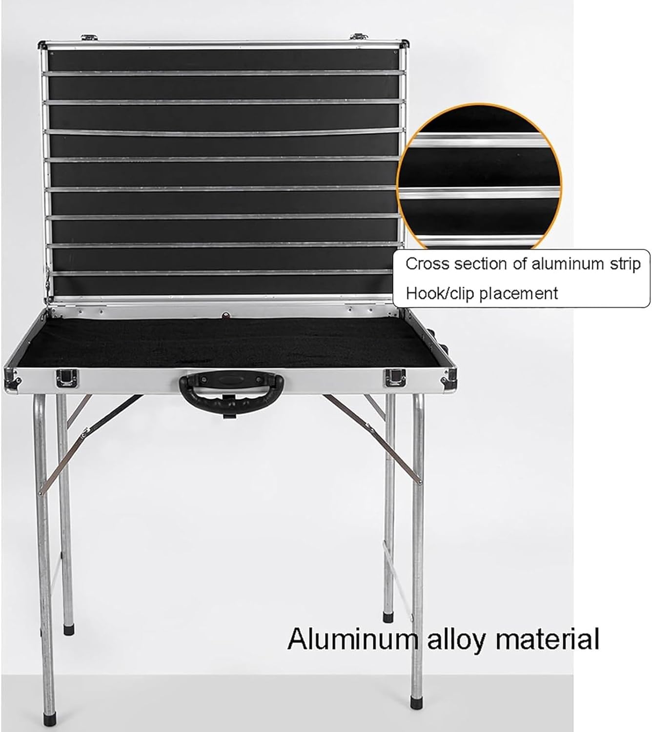Mobile Foldable Vendor Cart, Aluminum Alloy Jewelry Display Case with Foldable Stand, Waterproof Night Market Jewelry Stall Display Suitcase, for Easy Transport and Displays