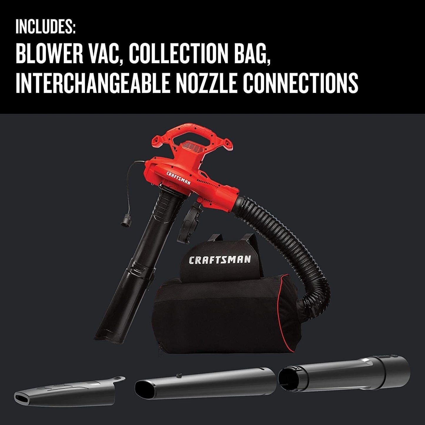 CRAFTSMAN Leaf Blower, Leaf Vacuum and Mulcher, 3-in-1 Backpack Blower