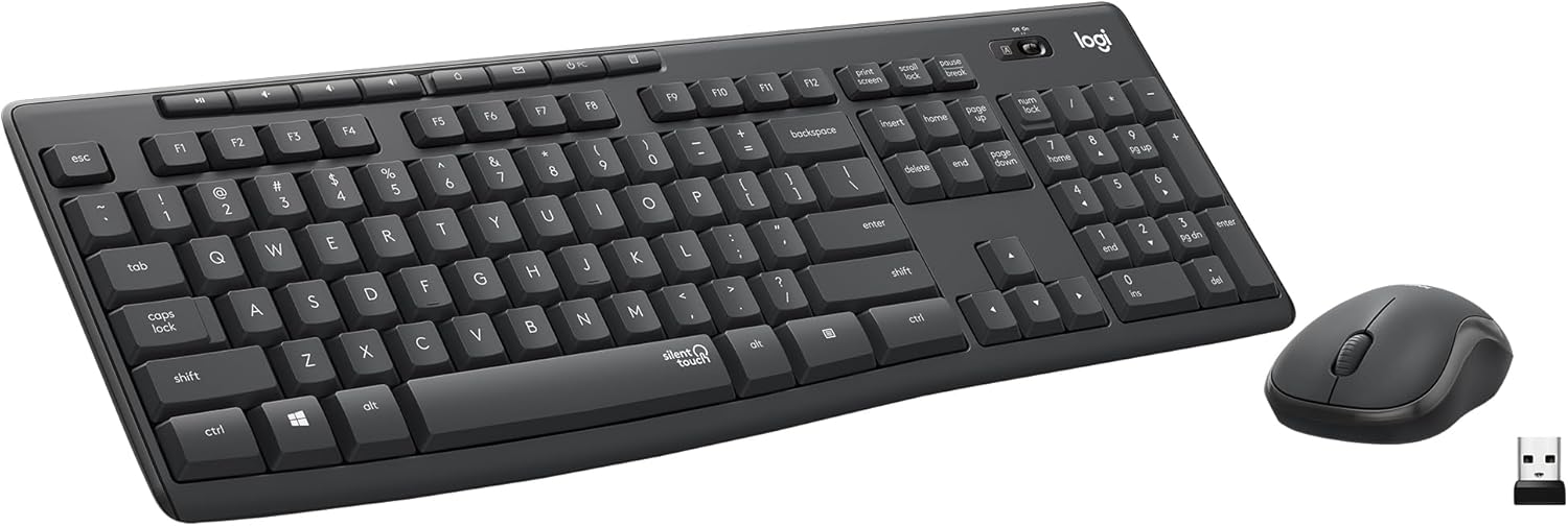 Logitech MK295 Wireless Mouse & Keyboard Combo with SilentTouch Techno