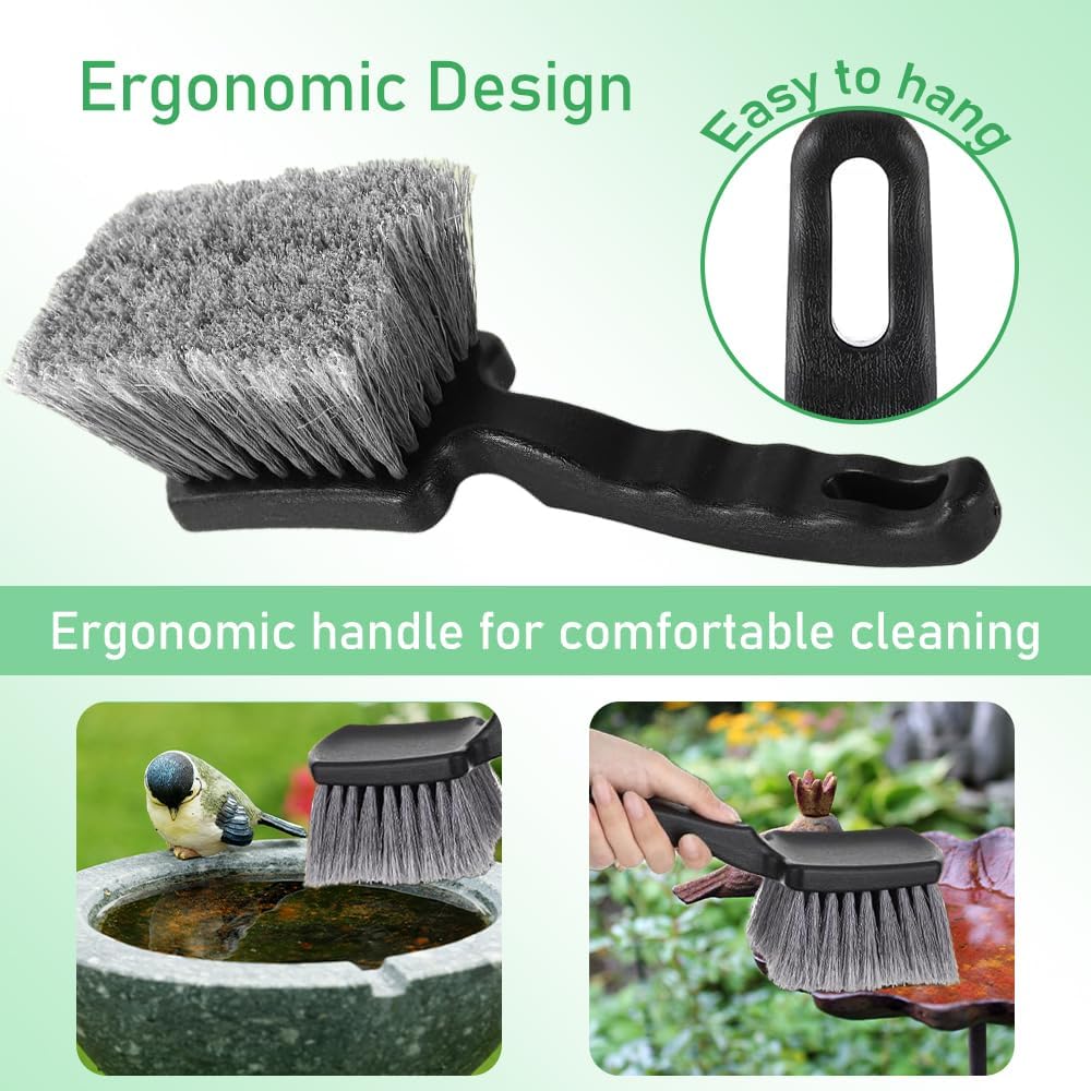 Bird Bath Cleaner Brush Set, 4 PCS Bird Bath Brush, Bird Bath Accessories for Birdbaths, Feeders & Outdoor Cleaning