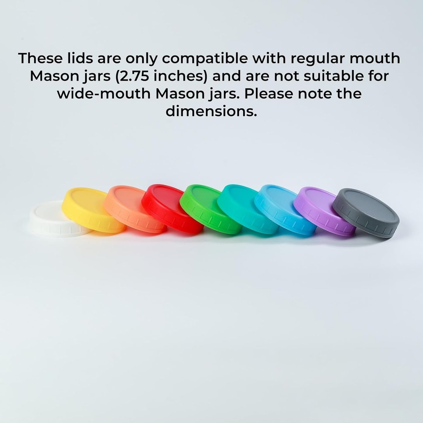 9Pcs Mason Jar Lids, Regular Mouth Plastic Mason Lids, Leak Proof Canning Lid with Silicone Ring for Ball, Kerr and More, Reusable Can Tops, Colored Caps Covers for Jars
